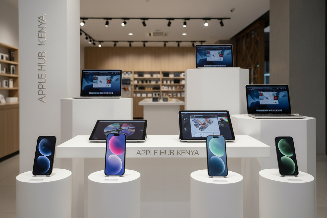 Smarphones ,tablets and laptop shop called APPLE HUB KENYA